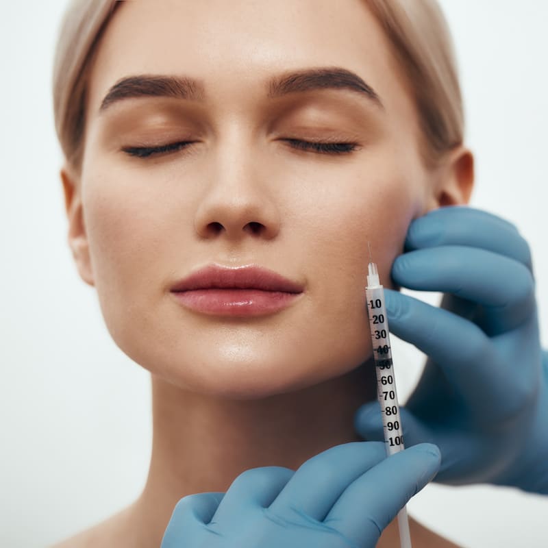 Woman Receiving Fat Transfer Injection