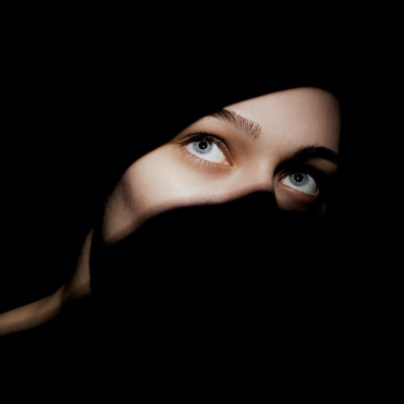 lower eyelids woman with shadow across her face